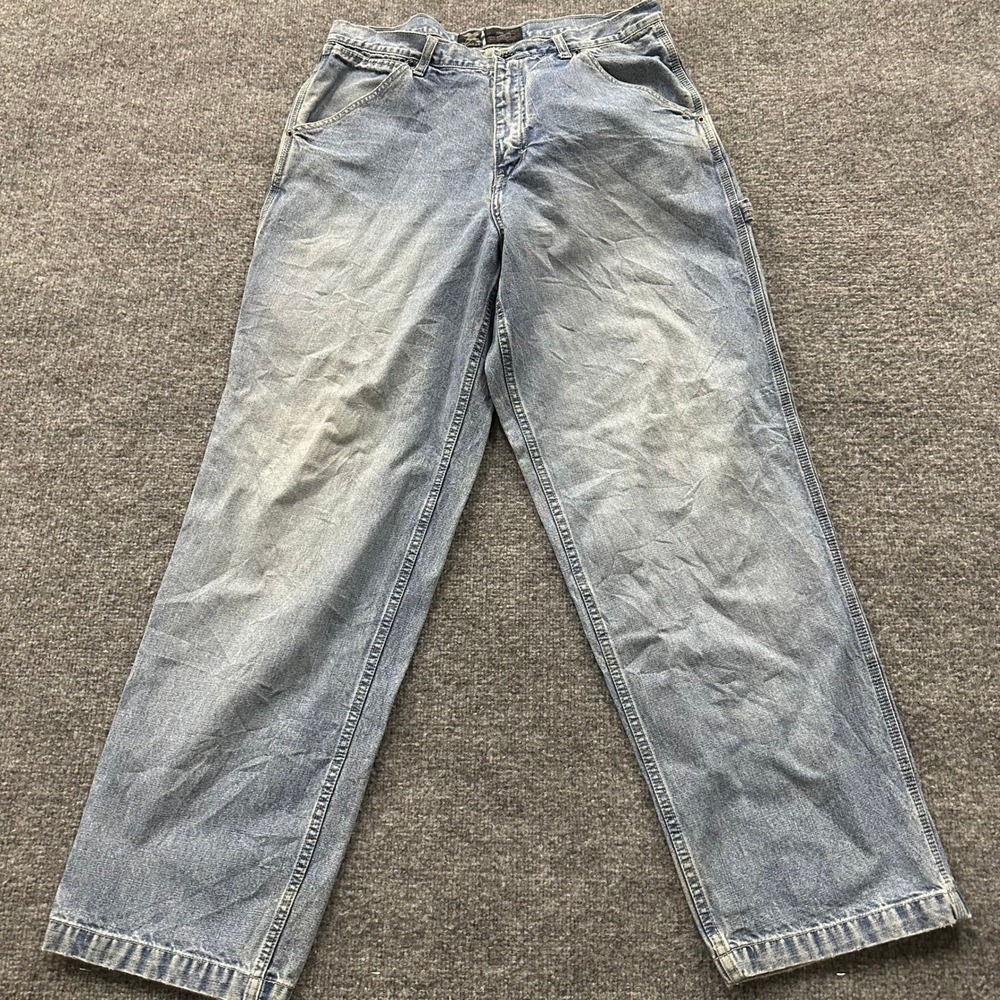 Express Jeans Mens Size 32 Blue Carpenter Sandblast Wash Relaxed Fit Denim Pants